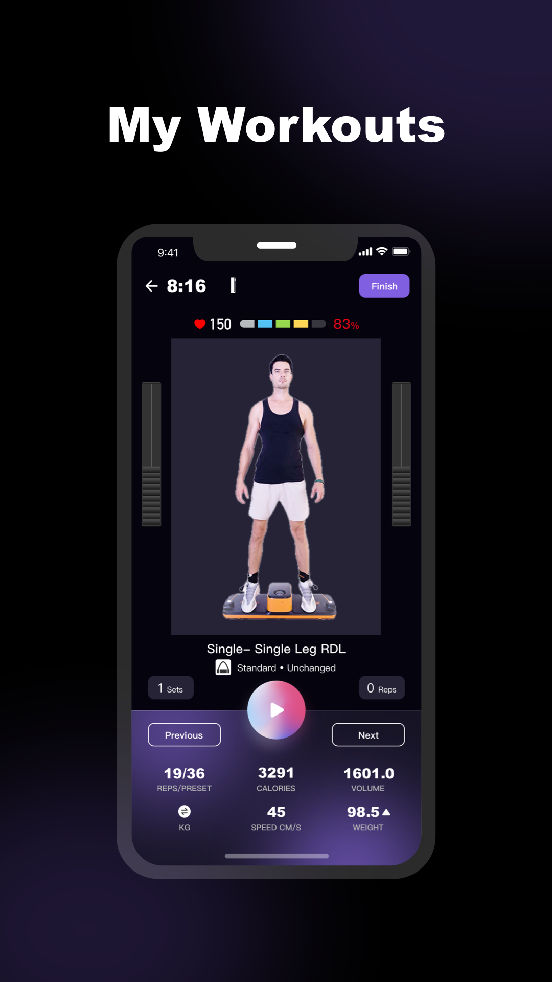 App My Workouts Screen